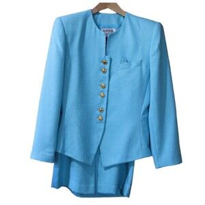 Kasper Vintage Blue Skirt Suit 10